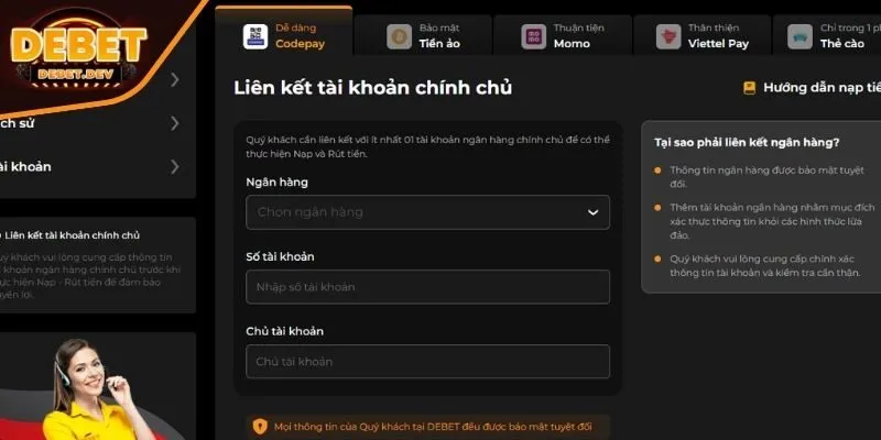 Điều khoản nạp tiền lẫn rút tiền